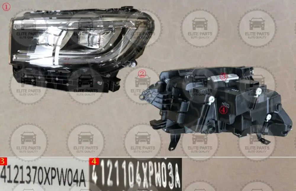 GWM POER Cannon Original Left Front Combination Headlight Lamp Assembly (كشاف مصباح امامى جهة اليسار جريت وول بيكب بوير) 4121104XPW03A