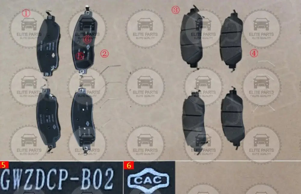 GWM TANK 300 Original Front Friction Brake Pads Set (طقم فحمات قماش فرامل امامية جريت وول تانك 300) 3501119XKM01A