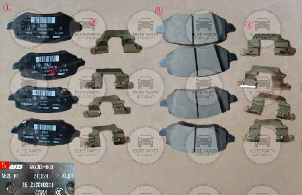 GWM TANK 300 Original Rear Friction Brake Pads Set (طقم فحمات قماش فرامل خلفى اصلى جريت وول تانك 300) 3502140XKM01A