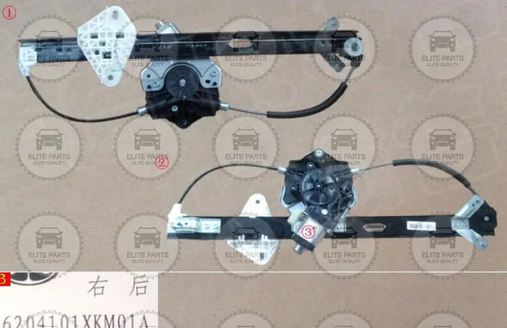 GWM TANK 300 Original Right Rear Door Window Regulator Assembly (منظم وحدة رفع زجاج الباب الخلفي جهة اليمين الاصلي جريت وول تانك 300) 6204101XKM01A