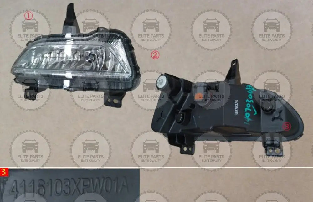 Great Wall POER Cannon Original Right Front Fog Lamp Assembly (مصباح كشاف ضباب امامى جهة اليمين جريت وول بيكب بوير) 4116103XPW01A
