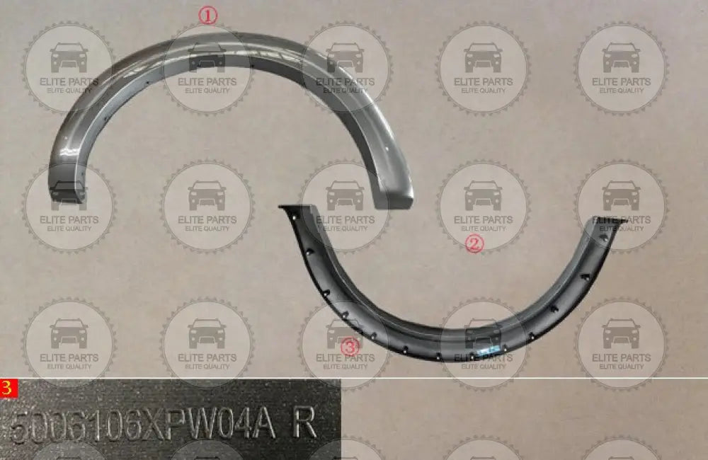 Great Wall POER Original Right Rear Wheel eyebrow Fender Flare Arch (داير اطار قوس رفرف العجلة الخلفية جهة اليمين جريت وول بيكب بوير) 5006106XPW04AF3