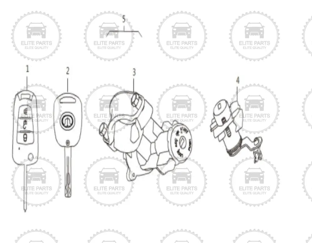 Great Wall Wingle 7 Original Key & Lock Cylinder Set Assembly (مفتاح و ريموت و كوالين الابواب جريت وول وينجل 7) 3704300XP6FXA