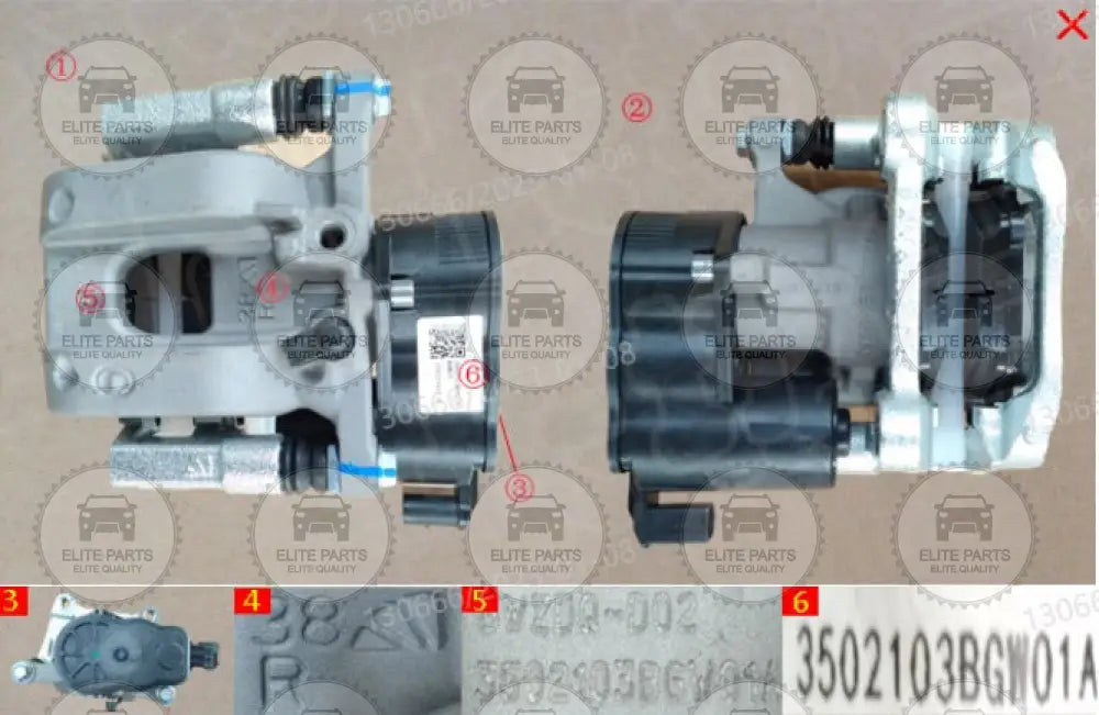HAVAL H6 3rd Generation ORIGINAL Right Rear Brake Caliper 3502103BGW01A هافال H6 الجيل الثالث الأصلي كاليبر دوشمة الفرامل الخلفي يمين
