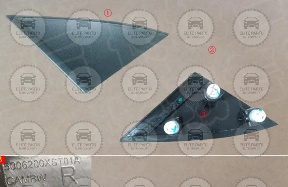 HAVAL Jolion Original Right Front Door Outer Triangle Plate Assembly (قطعة غطاء مثلث جهة اليمين للباب الخارجي هافال جوليون) 5006200XST01A