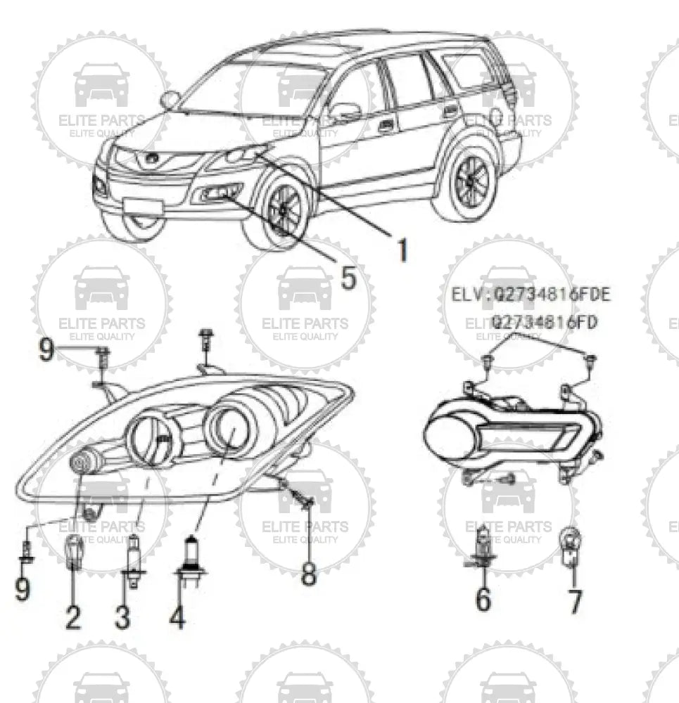 Haval H5 Original Front Headlight Lamps (هافال H5 فوانيس كشافات مصابيح امامية اصلية)