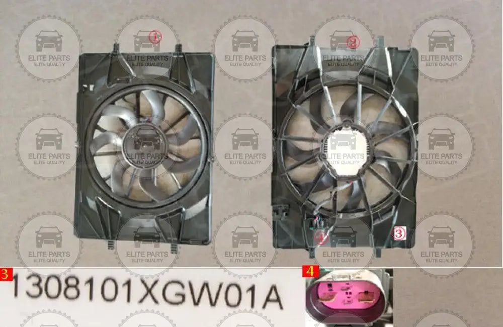 Ventilateur de refroidissement moteur d'origine Haval H6 3rd Gen. 1308101XGW01A هافال H6 الجيل الثالث مروحة تبريد المحرك الأصلية