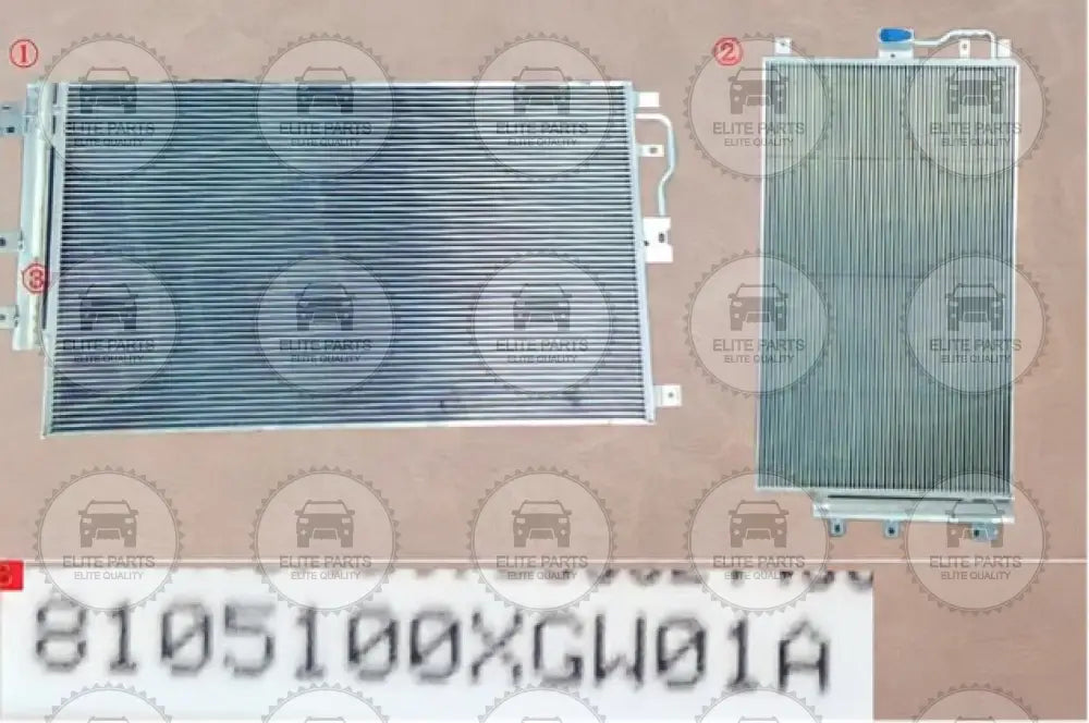Haval H6 3rd Gen 1.5T/2.0T Original AC Condenser Assembly 8105100XGW01A هافال H6الجيل الثالث 1.5T/2.0T مكيف الهواء الأصلي المكثف سربنتينة التكييف