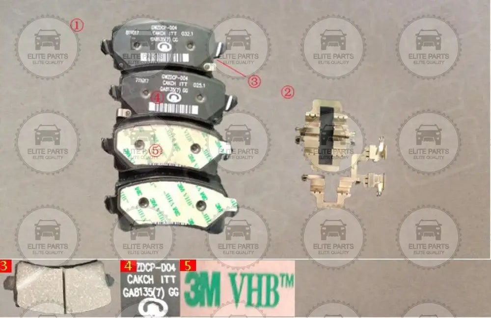 Haval H6 GT Original Rear Brake Pads Set 3502735XGW01A تيل فرامل قماشات قماش فحمات فرامل خلفي اصلي هافال اتش 6 جى تى