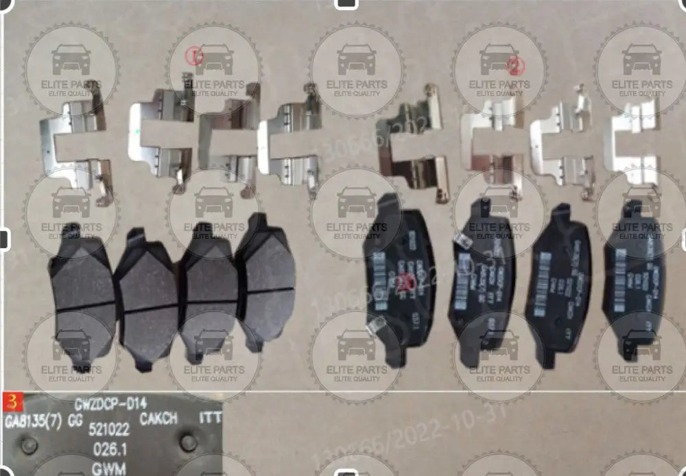 Haval Jolion Original Rear Brake Pads Kit (طقم تيل قماش فحمات فرامل خلفى هافال جوليان) 3502126XGW02A