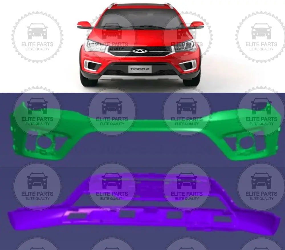 CHERY Tiggo 2 Original Front upper and lower Bumper Body Assembly (صدام امامى علوى و سفلى اصلى شيرى تيجو 2)