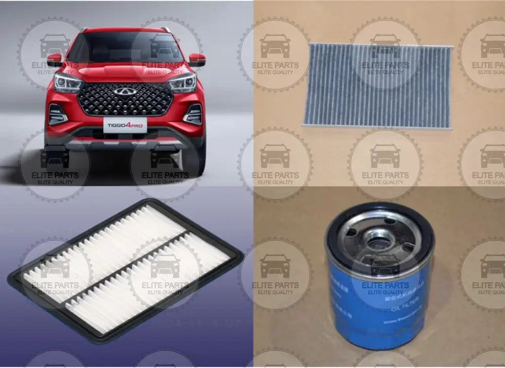 CHERY Tiggo 4/Pro Original Maintenance Filters 3 Pieces Kit (Oil+Air+AC) (طقم فلاتر الصيانة الدورية فلتر زيت + فلتر هواء + فلتر تكييف شيرى تيجو 4 و تيجو 4 برو)