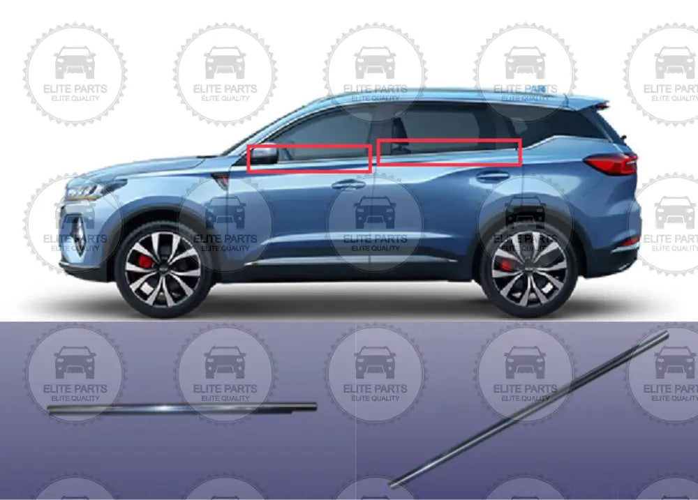 CHERY Tiggo 7 Pro Max Original Outer Doors Belt Line Weather Strips (حواف اطراف نيكل زجاج الابواب شيرى تيجو 7 برو ماكس)