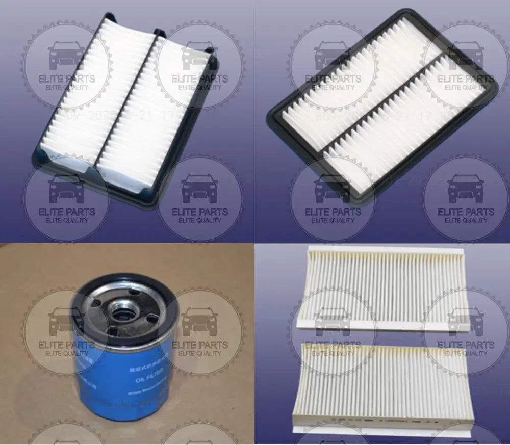 CHERY Tiggo 7 Series F4J16 Original Maintenance Filter Set (Oil + Air + AC) (طقم فلاتر الصيانة الدورية فلتر زيت و فلتر هواء و فلتر مكيف تكييف الهواء شيرى تيجو 7)