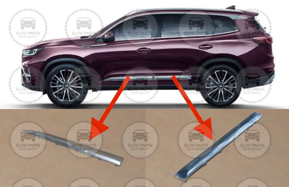 CHERY Tiggo 8 Pro Original Outer Doors Trim Panels Decorative Silver Strips (شرائط نيكل فضية خارجية للابواب شيرى تيجو 8 برو)