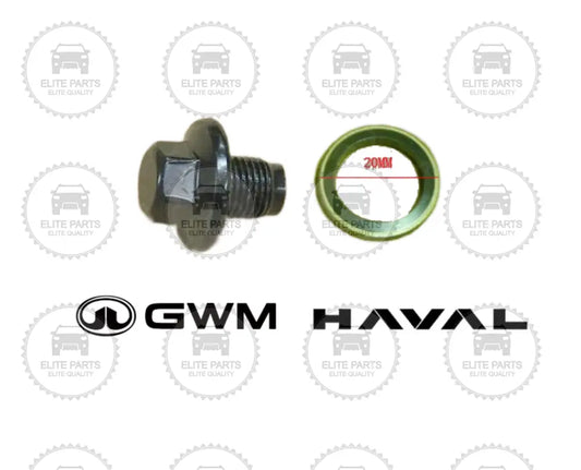 GWM Engines Original Combination Oil Drain Plug & Washer (وردة طبة زيت المحرك لجميع سيارات جريت وول موتورز و هافال)