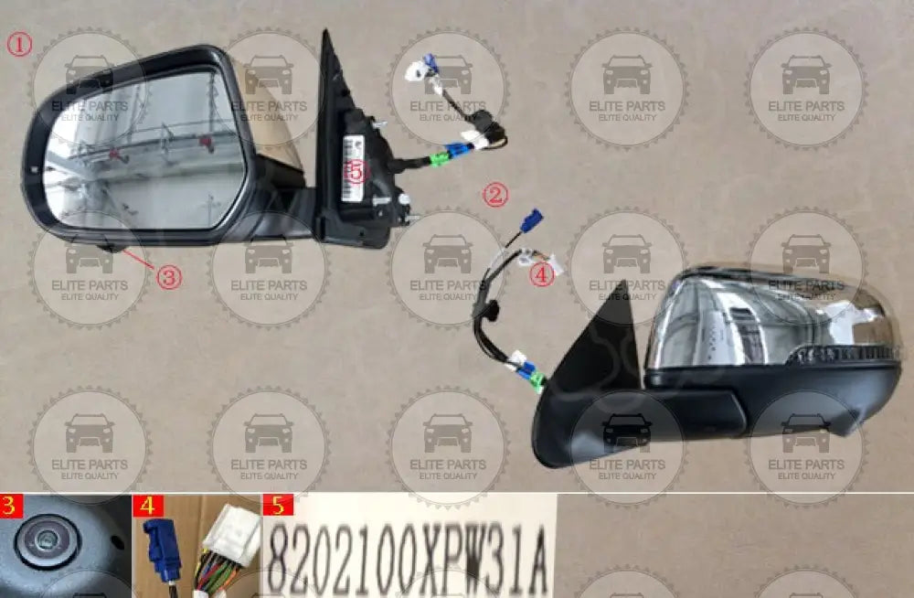 GWM POER Original Left Rear View Side Mirror Assembly (مرآه جانبية اصلية جهة اليسار جريت وول بيكب بوير) 8202100XPW31A