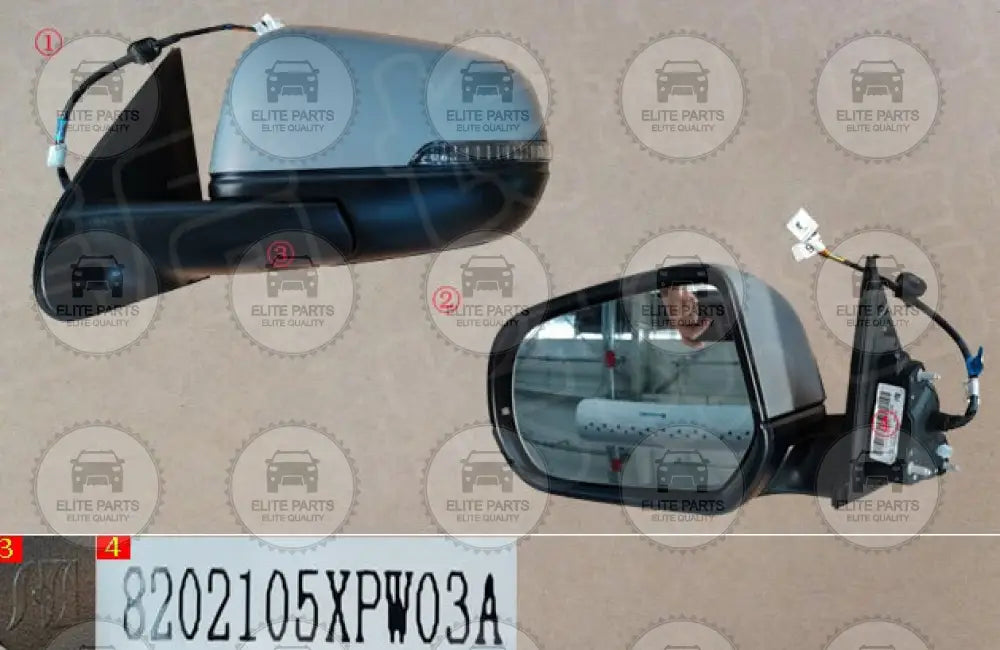 GWM POER Original Left Rearview Side Mirror Assembly (مرآه جانبية اصلية جهة اليسار جريت وول بيكب بوير) 8202105XPW03A