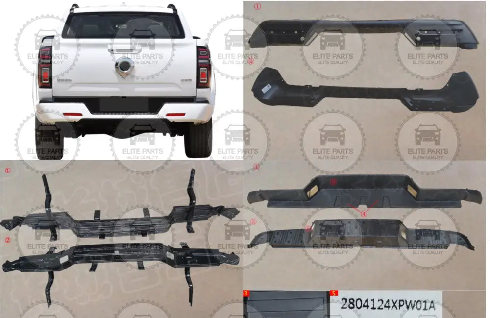 GWM POER Original Rear Bumper Full Body Components (جسم صدام خلفى كامل جريت وول بيكب بوير)