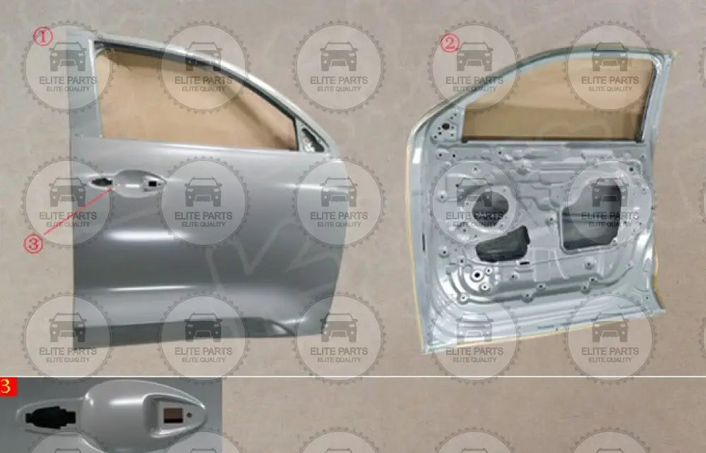 GWM POER Original Right Front Door Sheet Metal Panel Assembly (باب امامي اصلي جهة اليمين جريت وول بيكب بوير) 6101127XPW01A