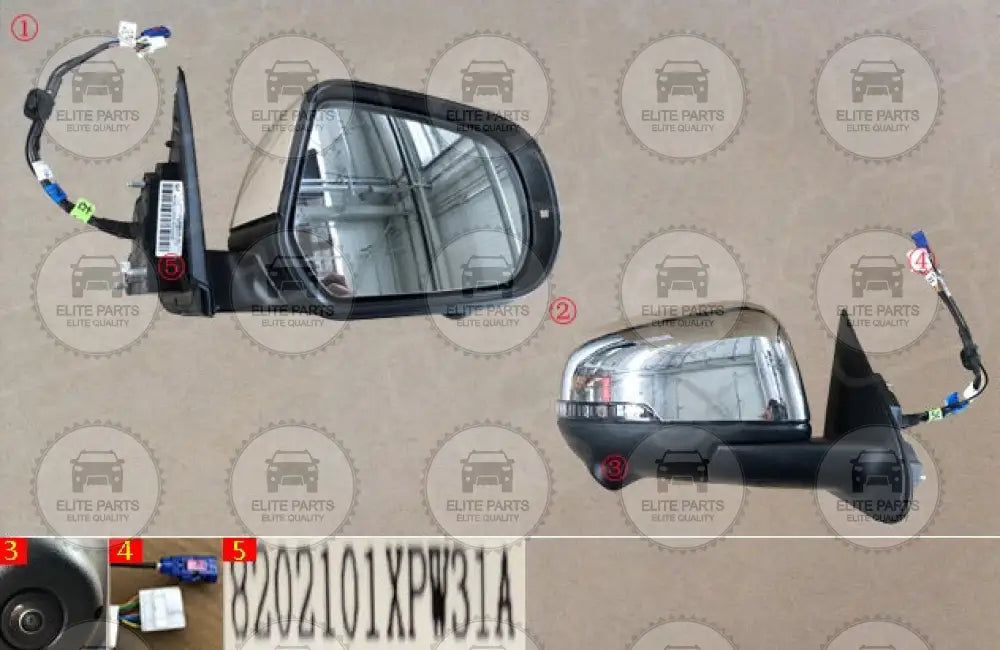 GWM POER Original Right Rear View Side Mirror Assembly (مرآه جانبية اصلية جهة اليمين جريت وول بيكب بوير) 8202101XPW31A