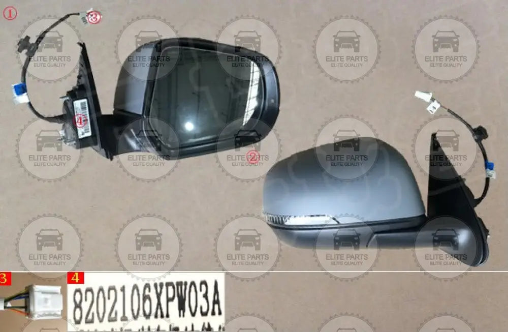 GWM POER Original Right Rearview Side Mirror Assembly (مرآه جانبية اصلية جهة اليمين جريت وول بيكب بوير) 8202106XPW03A