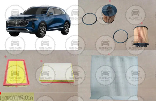 GWM WEY COFFEE 01 Original Maintenance Filters 3 Pieces Kit (مجموعة طقم فلاتر الصيانة الدورية فلتر زيت و فلتر هواء و فلتر مكيف جريت وول وى كوفى 01)
