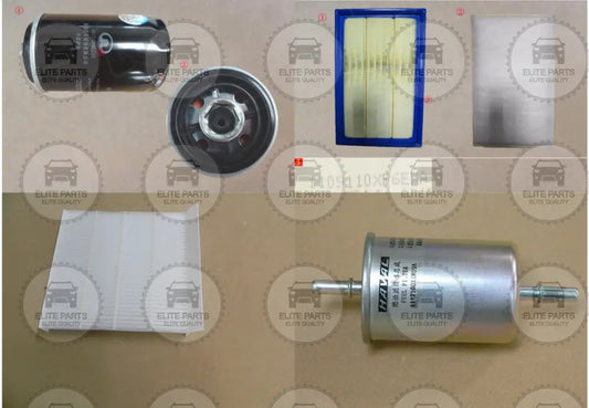 Great Wall POER Cannon Original Maintenance oil, air, AC and fuel Filters Kit (4 Pieces) (مجموعة فلاتر الصيانة الدورية فلتر زيت + فلتر هواء + فلتر تكييف + فلتر وقود جريت وول بوير)