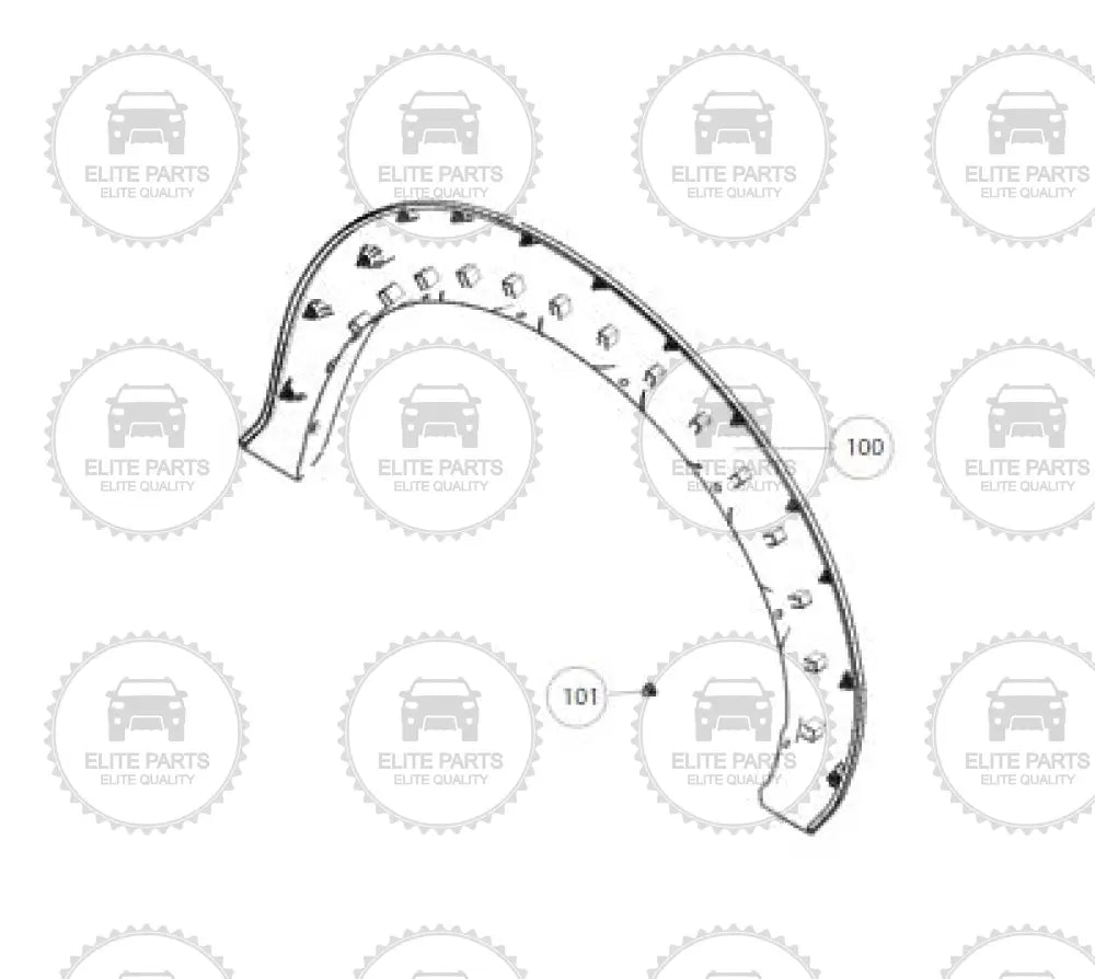 Great Wall POER Original Left Rear Wheel eyebrow Fender Flare Arch (داير اطار قوس رفرف العجلة الخلفية جهة اليسار جريت وول بيكب بوير) 5006104XPW04AF3