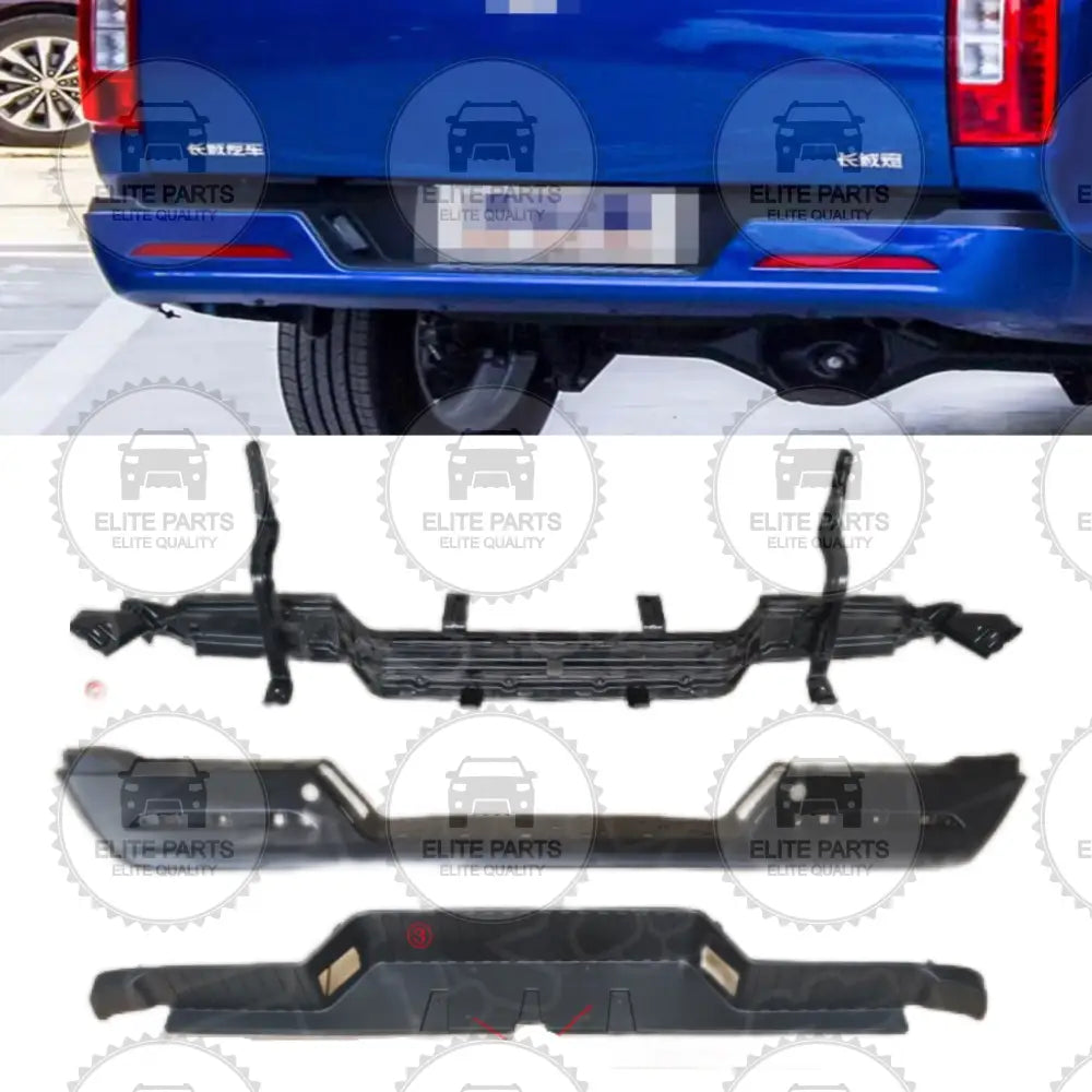 Great Wall POER Original Rear Bumper Body & Pedal & Metal Reinforcement (صدام خلفي اصلي و دعسة و داعم حديد جريت وول بيكب بوير)