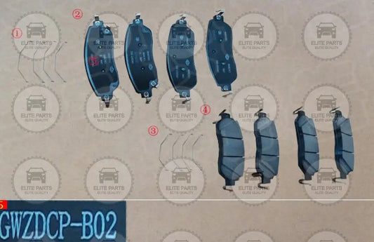 Great Wall Poer Cannon Original Front Brake Pads Set (طقم قماشات فحمات الفرامل الامامية جريت وول باور)  3501119XPW01A