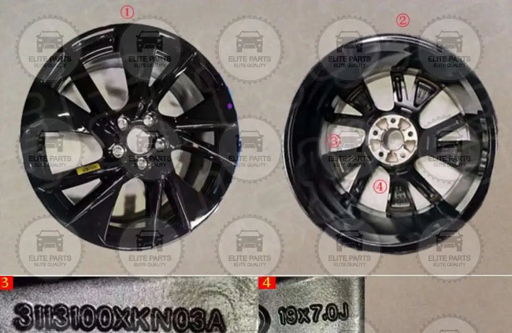 HAVAL H6 3rd Gen. Original 19X7.0J Black Edition Rim Assembly (جنط عجلة اسود اصلى هافال اتش 6 الجيل الثالث) 3113100XKN03A