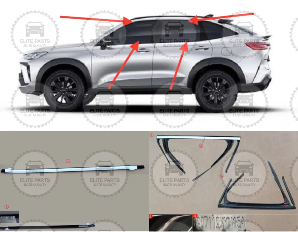 HAVAL H6 GT Original Door Glass Grooves Edges (حواف زجاج الابواب هافال اتش 6 جى تى)