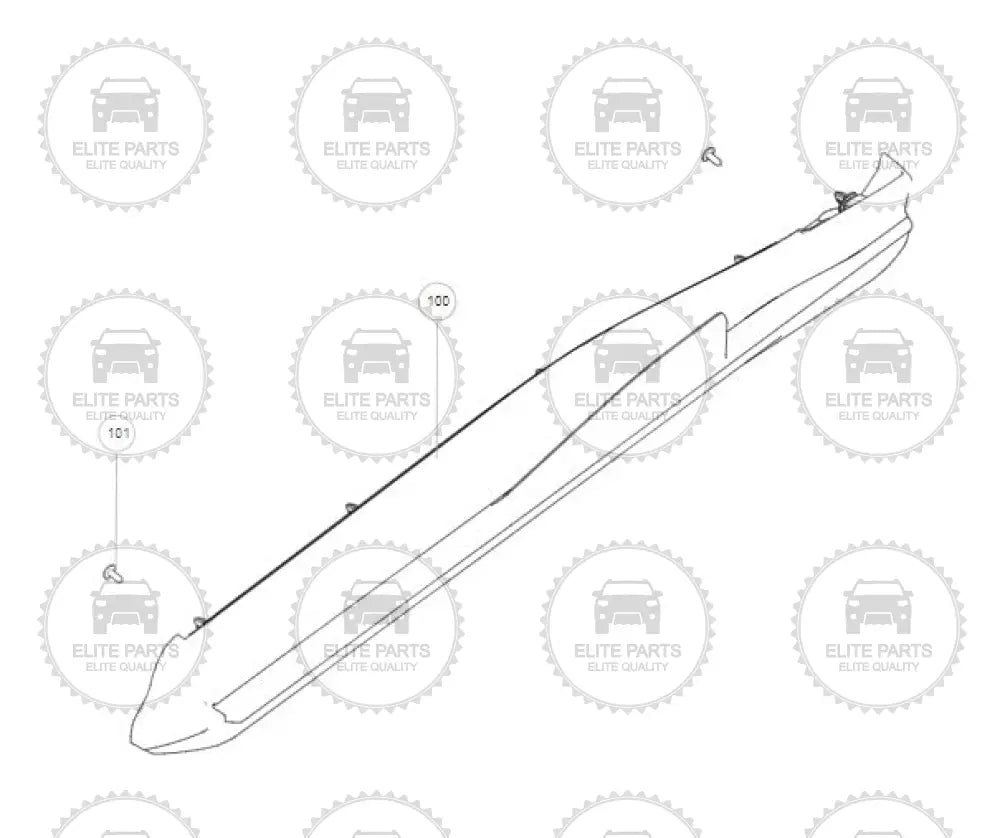 HAVAL H6 GT Original Left Rear Door Outer Decorative Trim Panel Assembly (لوح كسوة الباب الخلفى جهة اليسار الخارجية هافال اتش 6 جى تى) 5006270XKN03A