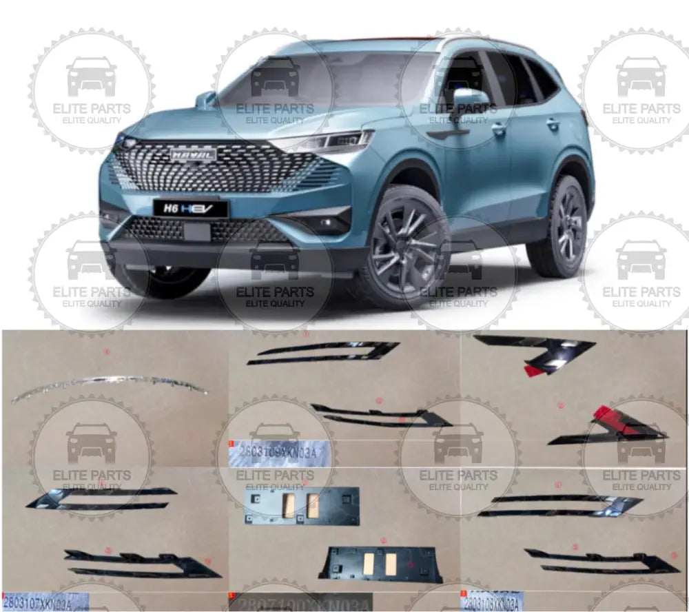 HAVAL H6 HEV Original Front Bumper Accessories Trims (اجزاء اكسسوارات الواجهة الامامية هافال H6 النسخة الهايبرد)