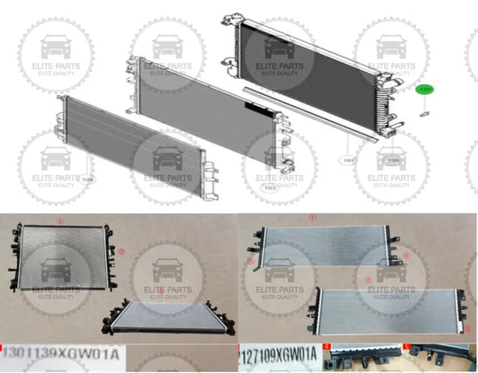 HAVAL H6 HEV Original High & Low Temperature Engine Cooling Radiators Assembly (رادياتيرات تبريد المحرك هافال اتش 6 النسخة الهايبرد)