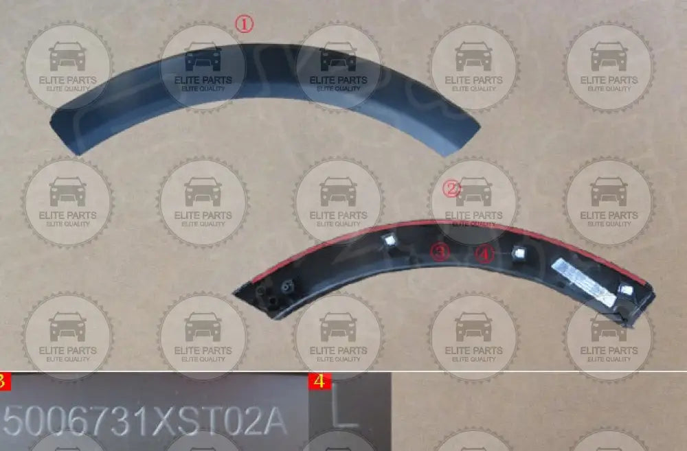 HAVAL Jolion Pro Left Rear Wheel eyebrow Rear Section fender flare Arch (فيبر بلاستيك داير الرفرف الخلفى جهة اليسار الجزء الخلفى هافال جوليان برو) 5006750XST02A