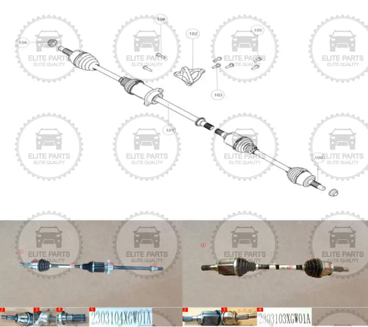 Haval H6 3Rd Generation Original Front Drive Shafts Axles Assembly (كبالن عكوسات امامية اصلية هافال اتش 6 الجيل الثالث)