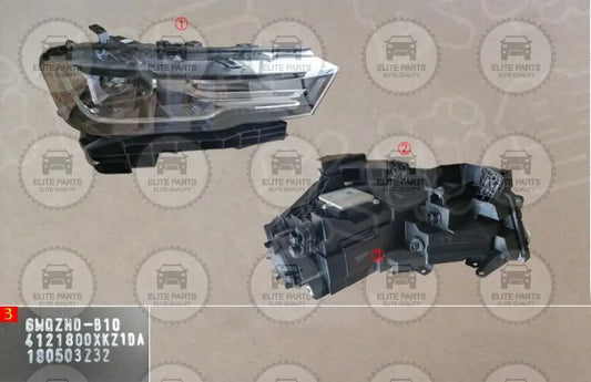 Haval H6 Generation 2 Original Right Front Headlight 4121800XKZ1DA هافال H6 الجيل الثانى فانوس كشاف مصباح أمامي يمين أصلي