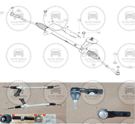 Crémaillère de direction et biellettes de direction extérieures d'origine Haval H6 Third Generation (علبة دركسيون صندوق القيادة الامامى و وصلات خارجية هافال اتش 6 الجيل الثالث)