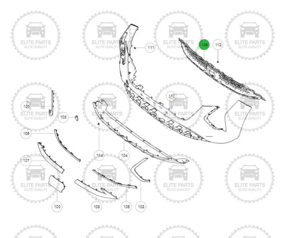 Haval Jolion HEV 2022 Original Front Bumper Complementary Replaceable Parts (اكسسوارات الصدام الأمامي لهافال جوليون HEV 2022)